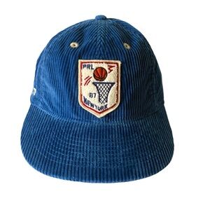 🆕 Polo Ralph Lauren Men’s Blue Corduroy BB Theme Adjustable Cap OS